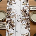 thumbnail image 5 of Table Runners 70 Inches Long Dress Scarves, Grey Rabbits Farmhouse Coffee/Dining/Kitchen Table Decor, Holiday Table Runner, Pine Cones Brown Plants Farmhouse Wooden 13x70 Inch, 5 of 9