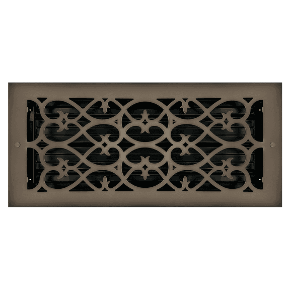 6" x 14" Oil Rubbed Bronze Victorian Style Floor Register - Decorative Vent Cover