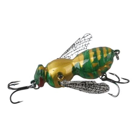 Fishing Lure Topwater Wasp Lure Floating Wasp Crawler Hard Bait with Internal Rattle and Dynamic Crawling Action for Bass Pike and Catfish Freshwater Fishing