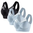 thumbnail image 2 of IQOGKRN 3 Pack Seamless Bra Sports Bras for Women No Underwire Comfort Push Up Soft Wireless Bralette Full Coverage Everyday Bras Multicolor #1 L, 2 of 8