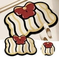 thumbnail image 2 of Red Bowtie Bath Mat Highly Absorbent Soft Non Quick Drying Rubber Backing Shower Floor Carpet for Bathroom, 2 of 7