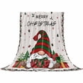 thumbnail image 2 of Christmas Gnome Throw Flannel Blanket 40x50In Red Green Winter Dwarfs Xmas Retro Linen Super Soft Cozy Bed Blanket, Lightweight Plush Fuzzy Bed Throw for Bedroom Sofa Couch Living Room, 2 of 4
