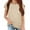 Beige, variant on Petal Sleeve Kids V-Neck Solid Color T-Shirt Tops