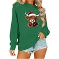 thumbnail image 2 of Ounisa Womens Valentines Sweatshirt Ox Graphic Print Pullover Casual Long Sleeve Valentine's Blouse Top, 2 of 6