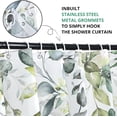 thumbnail image 4 of Sage Green Eucalyptus Extra Long Shower Curtain, Watercolor Leaves Plant Spring Floral Waterproof Fabric Machine Washable with Hooks for Bathroom Bathtub Decor 72Wx84H, 4 of 6