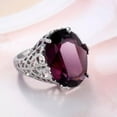 thumbnail image 3 of EOEMY Purple Zirconia Oval Cut Cz Hollow Band Women'S 925 Silver Wedding Ring Sz 6-10, 3 of 3