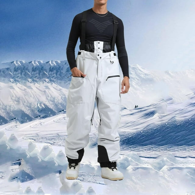 Pantalones largos de esquí para hombre y mujer, con acolchado grueso, cálidos, de una sola tabla y de doble tabla, resistentes al viento, de invierno, de poliéster.
