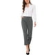 thumbnail image 2 of Pantalones de trabajo de mujer Inspire Chic de cintura alta con elástico en la parte posterior, largo hasta el tobillo, talla XL, gris oscuro liso, 2 of 6