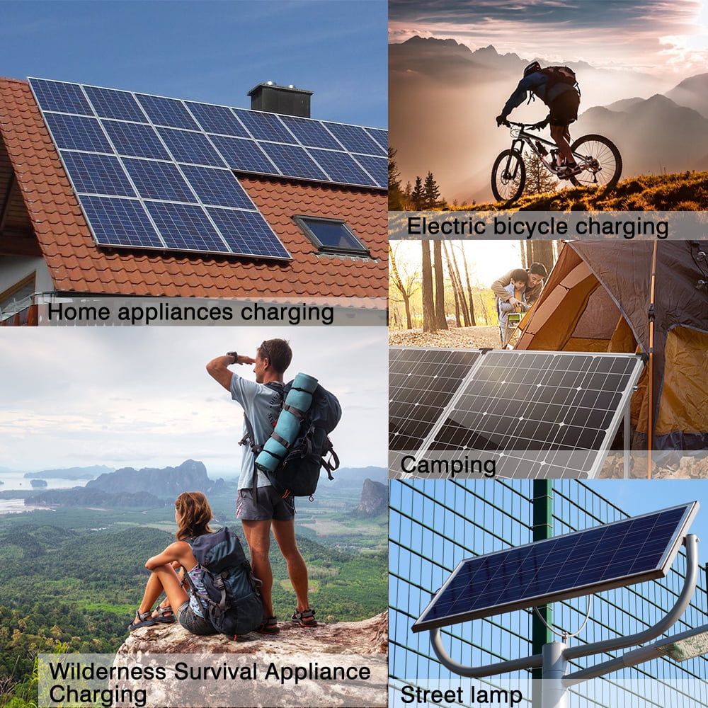 DFITO 200 Watts Portable Solar Panel Kit, 100A 12V Battery Charger with Controller for Outdoor Camping RV Boat