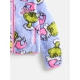 thumbnail image 3 of Dr. Seuss Girls Grinch Allover Print Fleece Zip Up Jacket, Size 4-16, 3 of 3