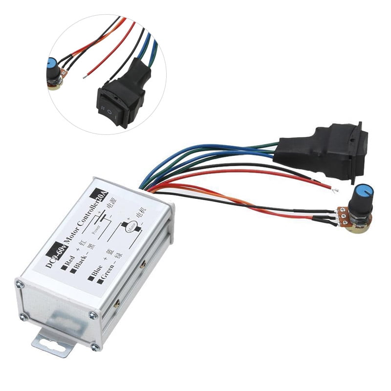 12V 24V PWM DC Motor Stepless Variable Speed Controller Switch with Metal Shell 