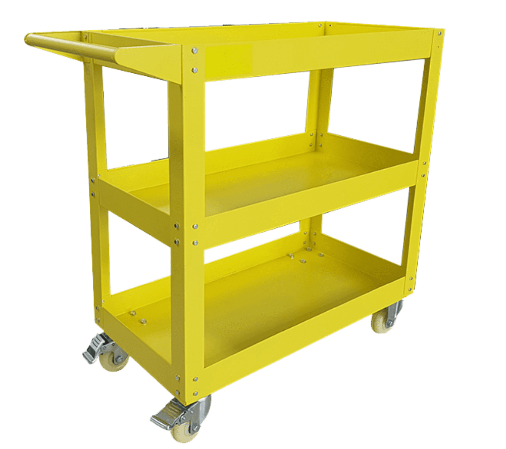 Rolling Heavy Duty Utility Metal Cart 3 Shelves Steel Service Cart 30
