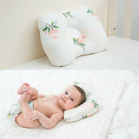 Baby Head Shaping Pillow - Breathable 3D Air Mesh Infant Pillow Filled with Hypoallergenic Organic Cotton - Newborn Flat Head Prevention and Correction Pillows