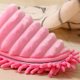 thumbnail image 3 of GOOHOCHY Pantuflas de rayas peludas para limpiar el suelo, con suela desmontable, talla L 42-44 (rosa), 3 of 8