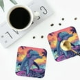 thumbnail image 3 of Bingfone Vintage Hip-Hop DJ Dolphin Leather Drinks Coasters with Set of 6,Suitable for Home Kitchen,Coffee Cup Coasters Home Gift, 3 of 7