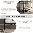 thumbnail image 4 of Aukfa Twin over Twin Metal Bunk Bed with Guardrails and Reversible Ladder for Kids, Black, 4 of 8