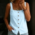 thumbnail image 2 of Fewfanhot Spring Tops for Women 2026 Trendy Ribbed Tank Tops Slim Fit Square Neck Sleeveless Shirts Slit Hem Summer Casual Basic Tanks, 2 of 7