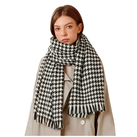 Yuanlong Winter Scarves Oversized Long Reversible Fringed Plaid Print Blanket Scarf Winter Autumn Warm Soft Shawl Wraps