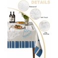 thumbnail image 2 of Blue Coastal Table Cloth, Vintage Ocean Nautical Starfish Coral Striped Waterproof Tablecloth for Square Tables, Reusable Washable Fabric Table Cover for Restaurant Kitchen Dining Tables 60"x60", 2 of 6