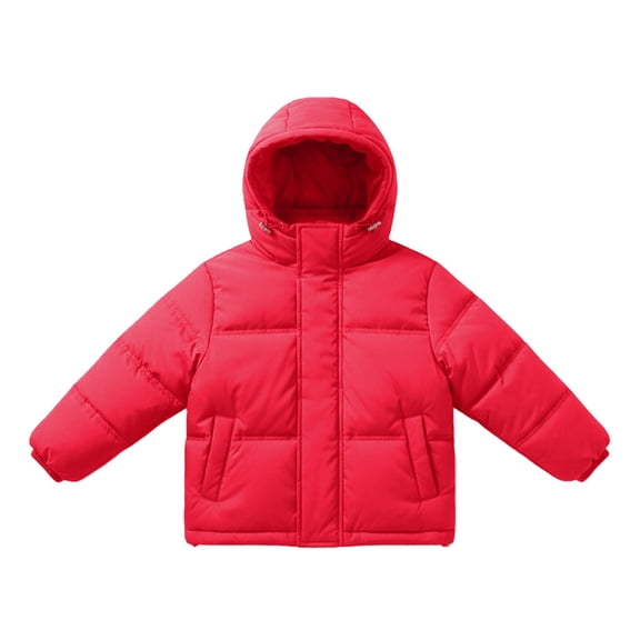 XXWXYD Kids Korean Style Thickened White Down Hooded Jacket, Warm Winter Coat for Boys Girls, Big Children Padded Outerwear Autumn