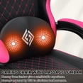 thumbnail image 4 of HOFFREE Gaming Chair with Massage Lumbar Leather Computer Gaming Chair for Adults Reclining Gamer Chairs with Footrest Video  Chairs with Linkage Armrests Pink and Black, 4 of 18