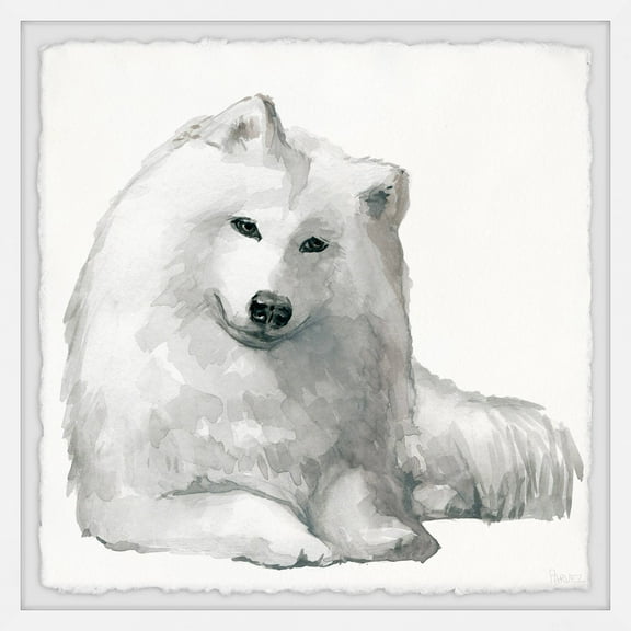 Parvez Taj White Spitz Framed Wall Art