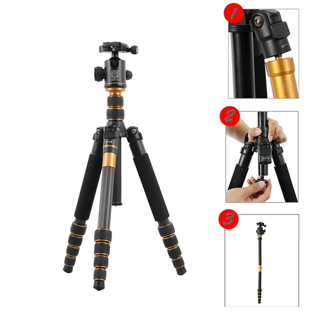 Camera Complete Tripod Stand Monopod Ball Head Q666C Carbon Fiber