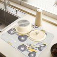 thumbnail image 2 of Yayeee Dish Drying Mat for Kitchen Counter 18" x 24" Microfiber Super Absorbent Coffee Decorative Pad, Trucks Pattern, 2 of 9