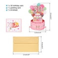 thumbnail image 2 of Tarjeta de Cumpleaños 30 de Uxcell, Tarjeta de Cumpleaños Pop-Out con Tarjeta de Felicitación y Sobre para Regalo de Mujeres y Niñas en Rosa, 2 of 6