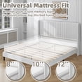 thumbnail image 7 of Frostbloom King Size Velvet Platform Bed Frame with Vertical Channel Tufted Wingback Headboard, White, 7 of 7