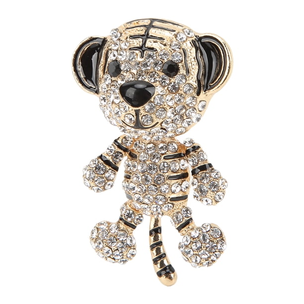 Alfileres Para Ropa Elegante Broche De Tigre, Exquisito Alfiler De aleación De Diamantes De Imitación, Linda Forma De Animal Con Diamantes De Imitación De Moda Decorados Para