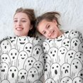 thumbnail image 5 of Black and White Halloween Ghosts Round Blanket,Comfortable Soft Flannel Throw Blanket,All Season,Warm Lightweight Blankets for Sofa Bed Couch Living Room Chair 47"x47", 5 of 5