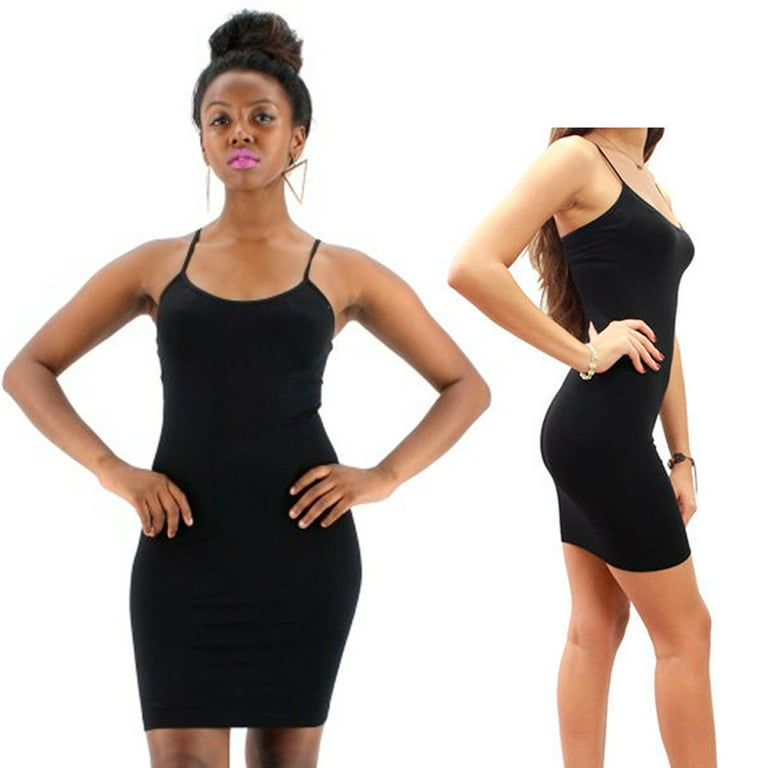 Long Seamless Tunic Dress Slip Camisole Layering Tank Top Size - Walmart.com