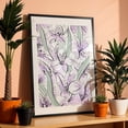thumbnail image 3 of Iris Orchid Flowers - Illustration Floral Flowers Pastel Botanical Line Art Modern Art Minimalist Black Framed Wall Art Print 5 x 7 inches, 3 of 8