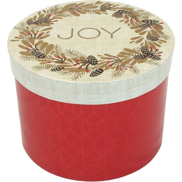 Holiday Time Holiday Joy Round Gift Box