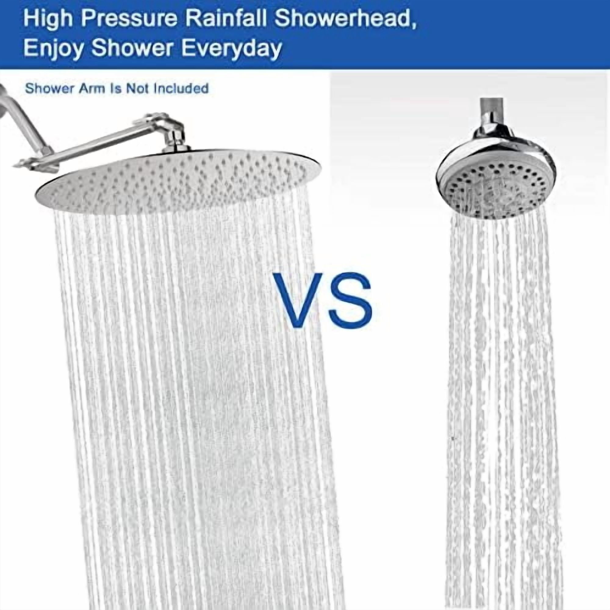 Rain Shower Head, Ultra-Thin Design-Pressure Boosting, Awesome Some Experience, High Flow Stainless Steel Rainfall Head (16 Inch, Brushed Nickel)