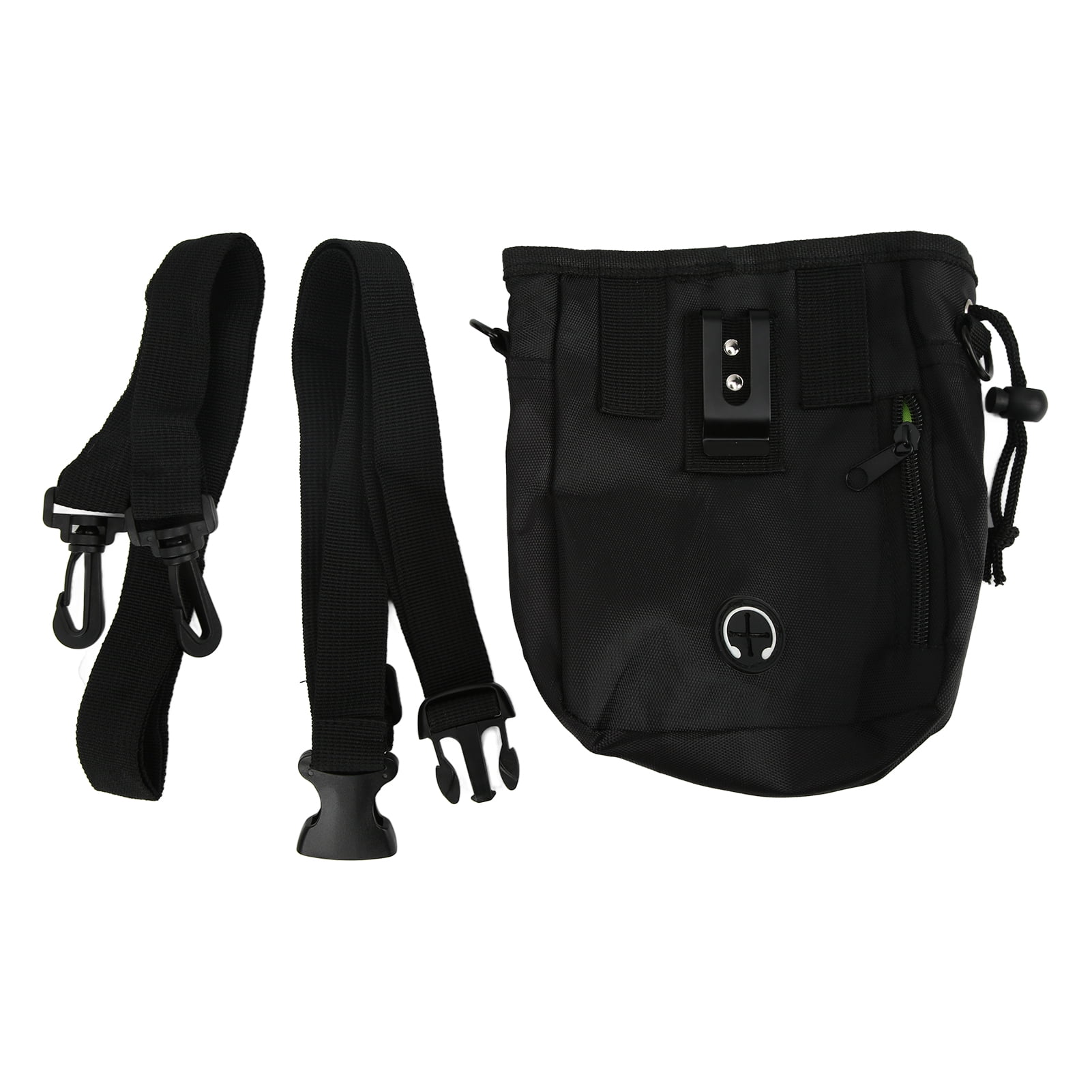 Dog Training Waist Bag Multifunctional Dog Treat Pouch with Lanyard and Belt for Kibble Food ToysBlack