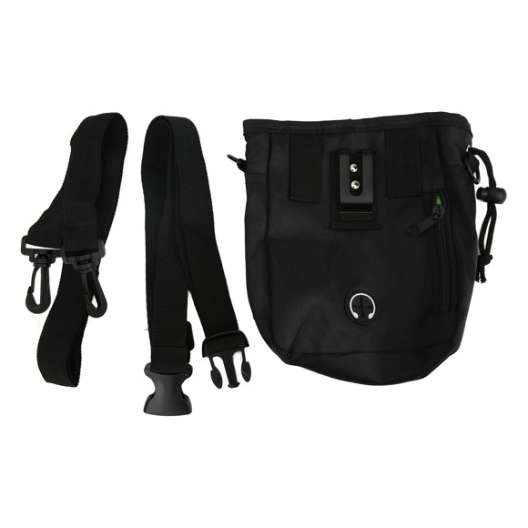 Dog Training Waist Bag Multifunctional Dog Treat Pouch with Lanyard and Belt for Kibble Food ToysBlack
