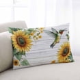 thumbnail image 2 of Sunflower Throw Pillow Cover 16 x 24 Inch Decorative Pillow Cover Summer Flowers Hummingbird Vintage Lumbar Pillowcase Seasonal Rectangle Cushion Case for Couch Sofa Bed Living Room, 2 of 7