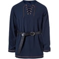 thumbnail image 2 of Camisa de disfraz JEMITOP Renaissance Pirate Viking Blue Navy S para hombre, 2 of 7