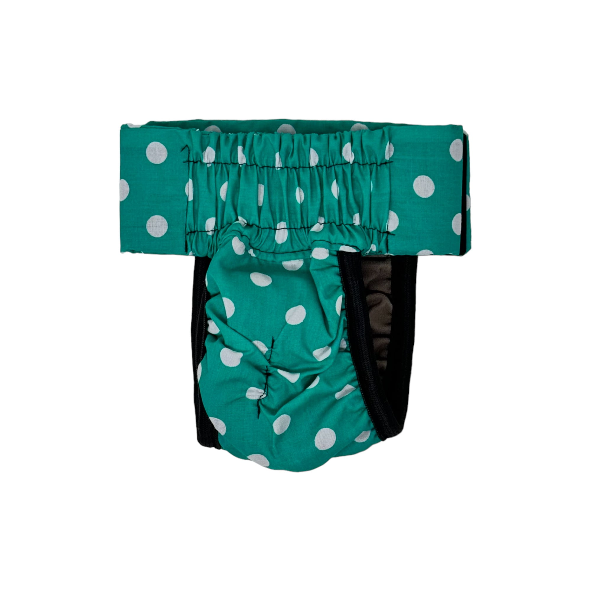 Barkertime White Polka Dot on Turquoise Dog Diaper Pull-up