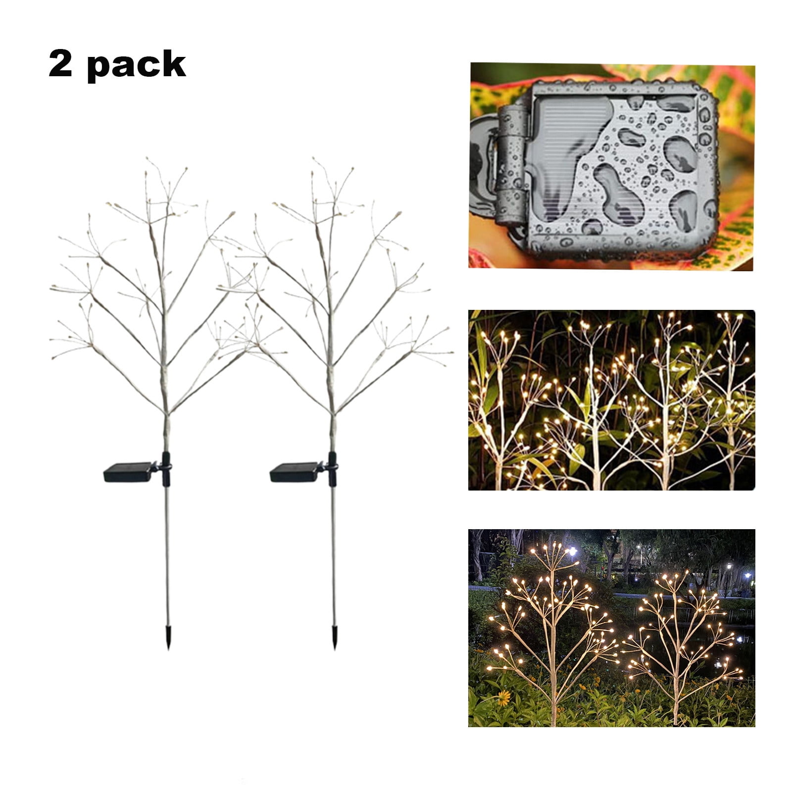 Amzcrzy Solar Lamp Led Lights 2 Packs Of Solar Garden Lights for Outdoor Christmas Decoration, Led Solar Lights, String Lights for Solar Christmas Lights, Outdoor Paths, Courtyards