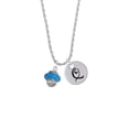 thumbnail image 2 of Delight Jewelry Silvertone Hot Blue Center Spinner Silvertone Script Initial Disc - Q - Charm Necklace, 20"+3", 2 of 4