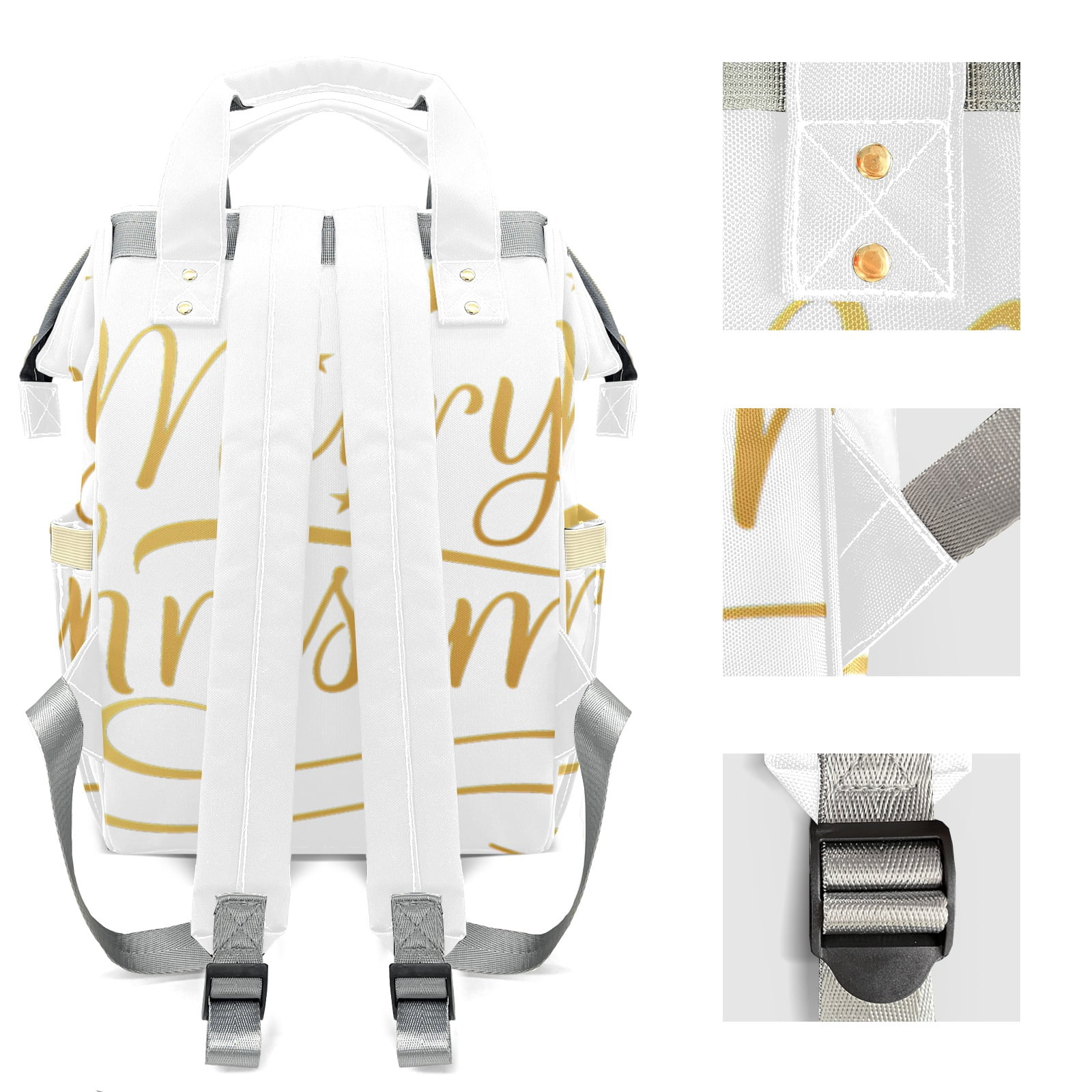 Merry Christmas Diaper Backpack – Large Capacity, Insulated Baby Bottle Pocket, Multifunctional Mommy Bag for Boys & Girls