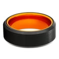 thumbnail image 2 of Orange Tungsten Wedding Ring,Orange Wedding Band,8mm Wedding Ring,Anniversary Ring,Engagement Ring, 2 of 3