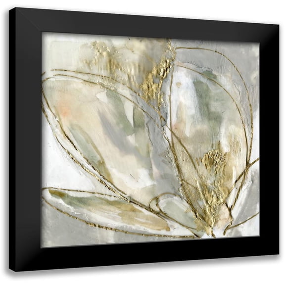 Goldberger, Jennifer 12x12 Black Modern Framed Museum Art Print Titled - Blooming Gold II