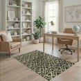 thumbnail image 2 of ODIKA 4'x6' Olive Green Geometric Elegance Washable Area Rug Intricate Bordered Design with Modern Flair Pet Friendly, Non-Shedding for Bedroom, Reading Nook, 2 of 7