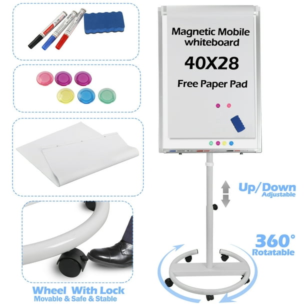 Zeny Mobile Whiteboard Dry Erase Board with Rolling Stand for Office/Home/Classroom/Conference