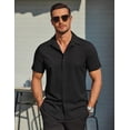 thumbnail image 2 of COOFANDY Mens Button Down Short Sleeve Shirt Lightweight Textured Casual Dress Shirt Beach Resortwear, 2 of 6