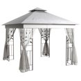 thumbnail image 1 of Outsunny 10' x 10' Patio Gazebo, Outdoor Gazebo Canopy, Light Grey, 1 of 10